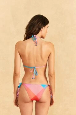 Farm Rio Blue Painted Birds Plaid Side Tie Bikini Bottom 8 Farm Rio Blue Painted Birds Plaid Side Tie Bikini Bottom -Farm Rio 310549 03