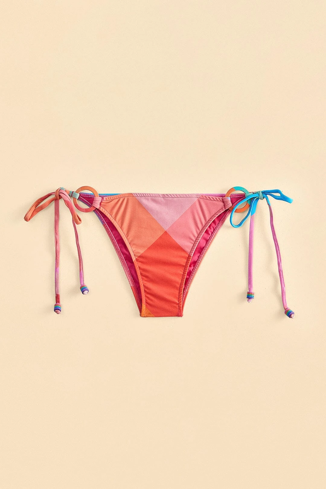 Farm Rio Blue Painted Birds Plaid Side Tie Bikini Bottom 6 Farm Rio Blue Painted Birds Plaid Side Tie Bikini Bottom - Image 4