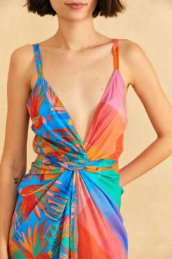 Farm Rio Blue Painted Birds Midi Cover-Up -Farm Rio 310553 03