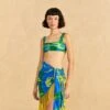 Farm Rio Blue Banana Leaves Sarong 1 Farm Rio Blue Banana Leaves Sarong -Farm Rio 310568 01