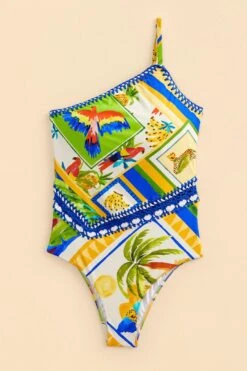 Farm Rio Bahia Mixed Scarves One-piece Swimsuit -Farm Rio 310571 04