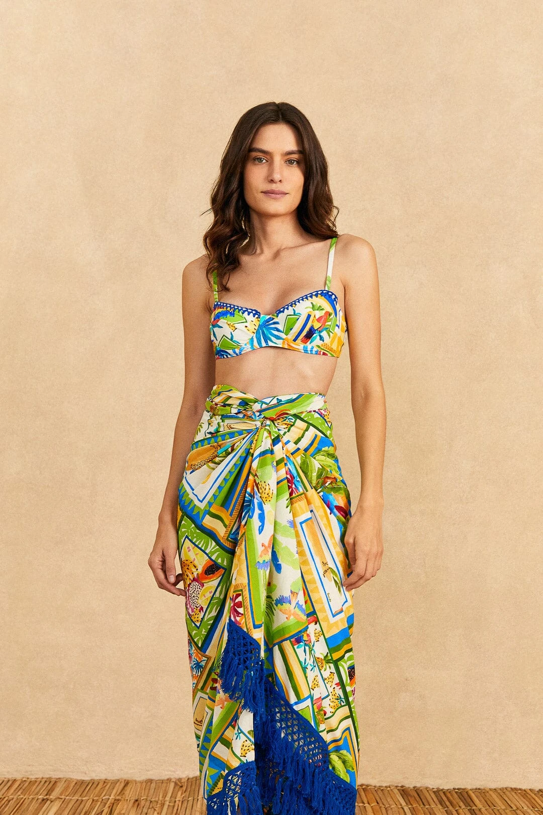 Farm Rio Bahia Mixed Scarves Sarong 4 Farm Rio Bahia Mixed Scarves Sarong - Image 2