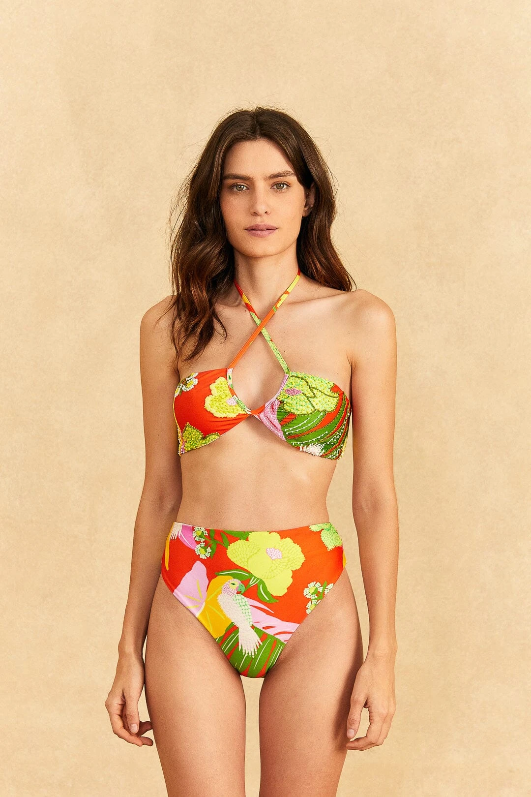 Farm Rio Red Neon Floral Bikini Bottom 3 Farm Rio Red Neon Floral Bikini Bottom