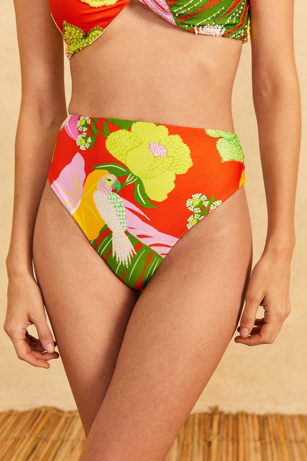 Farm Rio Red Neon Floral Bikini Bottom 4 Farm Rio Red Neon Floral Bikini Bottom - Image 2