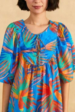 Farm Rio Blue Painted Birds Maxi Cover-Up -Farm Rio 310595 03