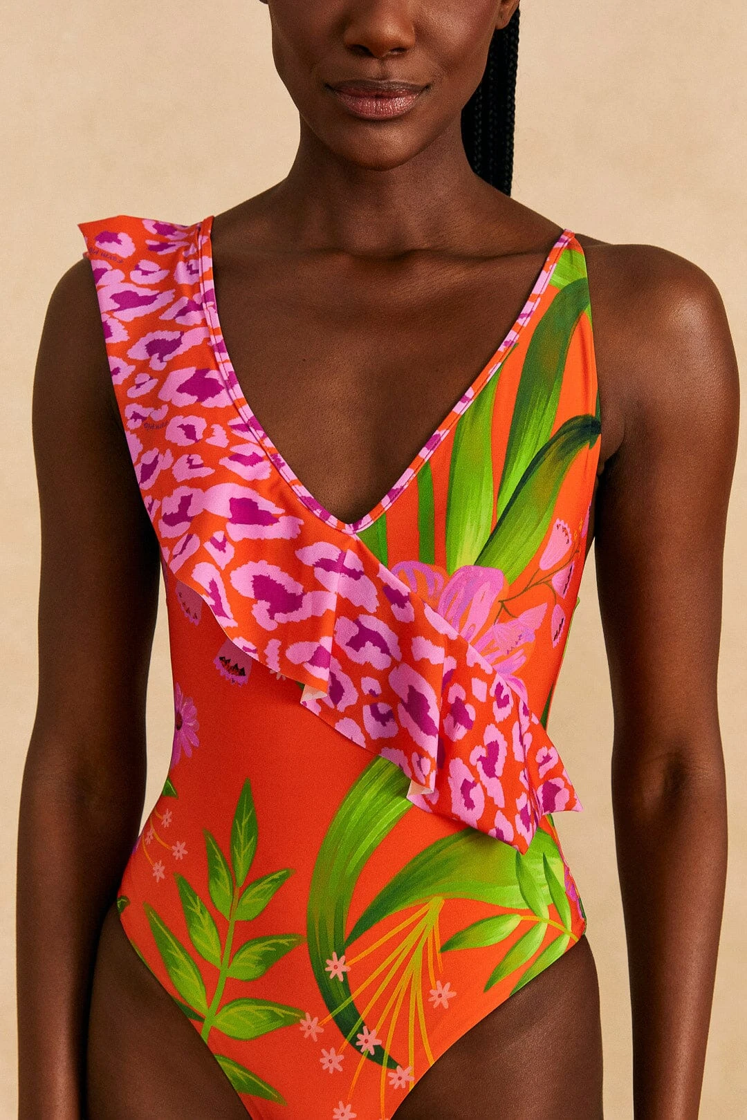 Farm Rio Romantic Garden & Leopard Pop One-Piece Swimsuit 4 Farm Rio Romantic Garden & Leopard Pop One-Piece Swimsuit - Image 2