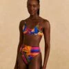 Farm Rio Blue Floral Tropical & Colorful Stripes Bikini Top 2 Farm Rio Blue Floral Tropical & Colorful Stripes Bikini Top -Farm Rio 310618 02