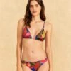 Farm Rio Blue Floral Tropical & Colorful Stripes Triangle Bikini Top 2 Farm Rio Blue Floral Tropical & Colorful Stripes Triangle Bikini Top -Farm Rio 310624 01