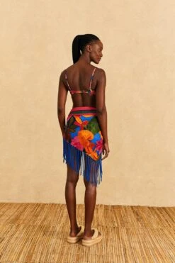 Farm Rio Blue Floral Tropical & Colorful Stripes Sarong 11 Farm Rio Blue Floral Tropical & Colorful Stripes Sarong -Farm Rio 310627 03