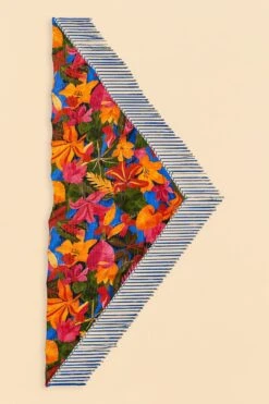 Farm Rio Blue Floral Tropical & Colorful Stripes Sarong 12 Farm Rio Blue Floral Tropical & Colorful Stripes Sarong -Farm Rio 310627 04