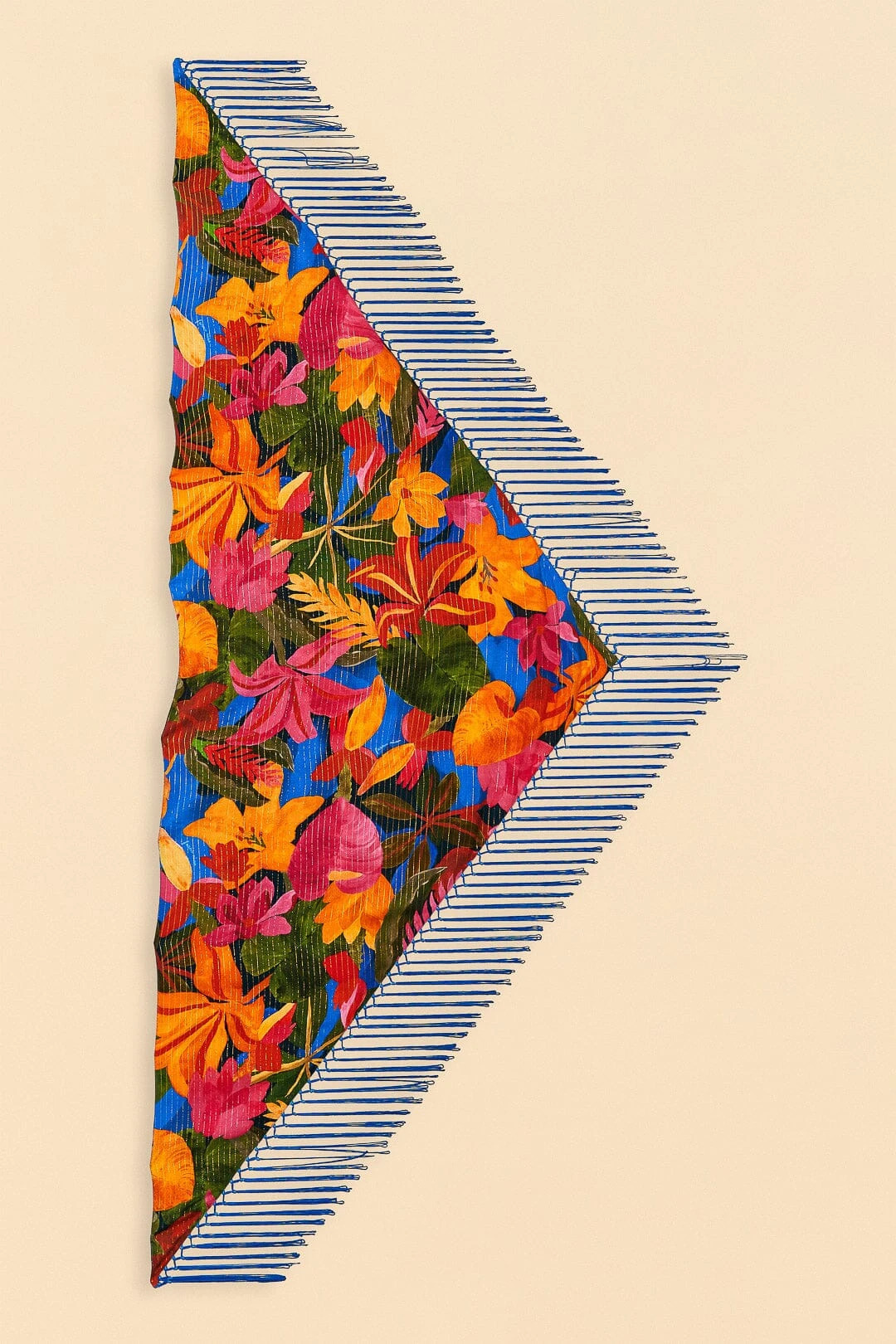 Farm Rio Blue Floral Tropical & Colorful Stripes Sarong 6 Farm Rio Blue Floral Tropical & Colorful Stripes Sarong - Image 4