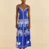 Farm Rio Blue Mixed Ondina Midi Dress 2 Farm Rio Blue Mixed Ondina Midi Dress -Farm Rio 310652 01