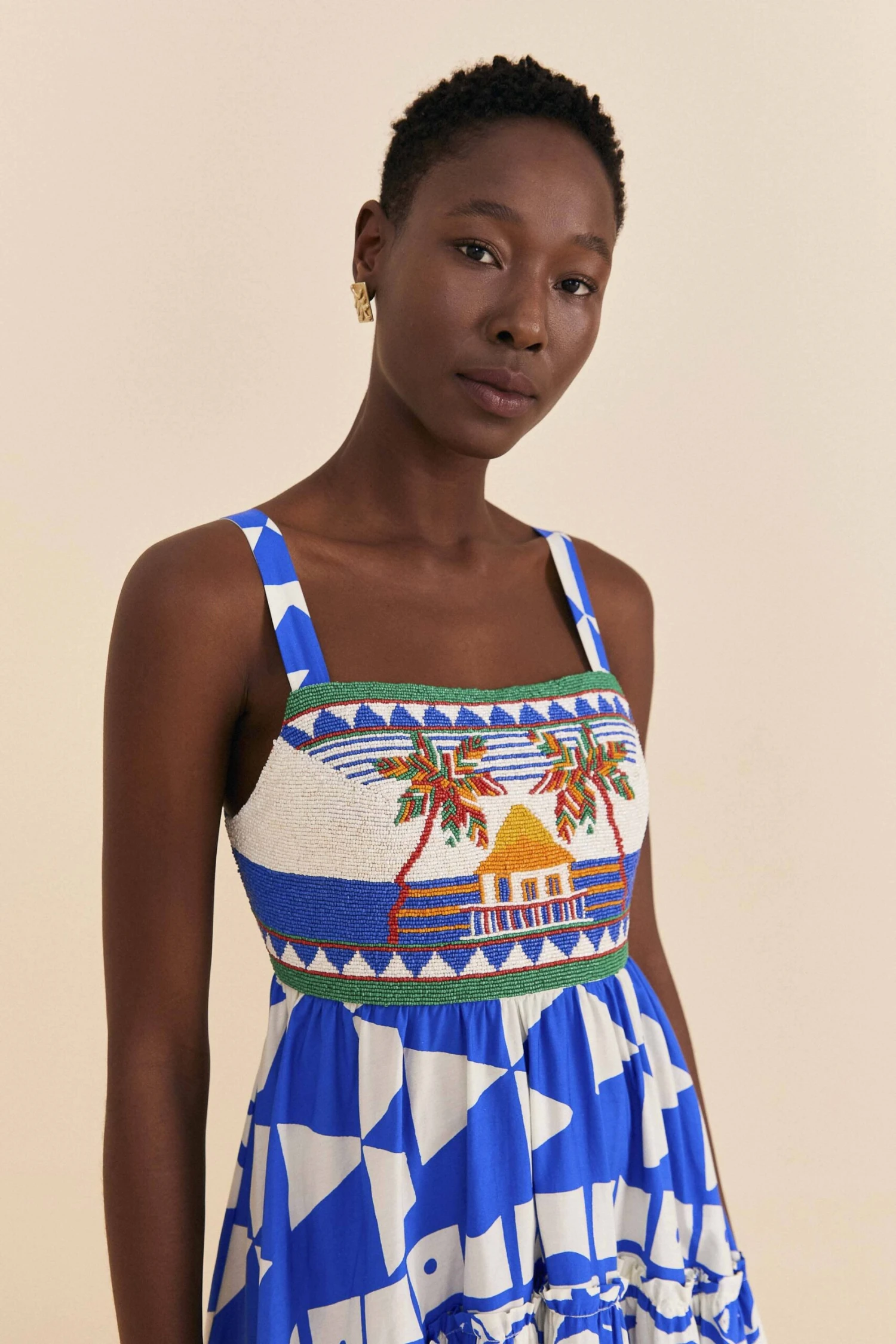 Farm Rio Mixed Pitta Colors Organic Cotton Embroidered Midi Dress 7 Farm Rio Mixed Pitta Colors Organic Cotton Embroidered Midi Dress - Image 5