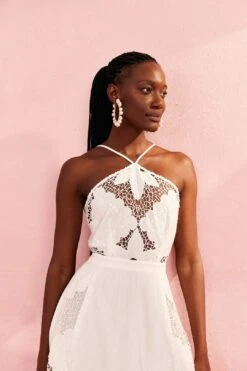 Farm Rio Off-White Embroidered Midi Dress -Farm Rio 310674 03