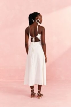 Farm Rio Off-White Embroidered Midi Dress -Farm Rio 310674 04