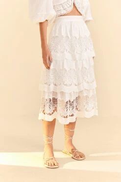 Farm Rio White Lace Midi Skirt 10 Farm Rio White Lace Midi Skirt -Farm Rio 310676 03
