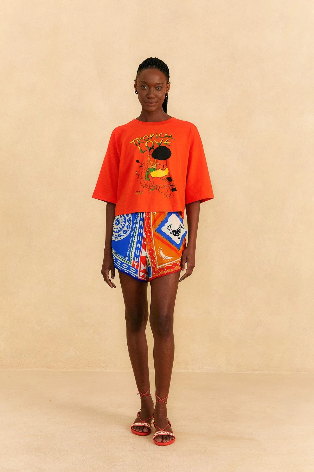 Farm Rio Orange Tropical Love Organic Cotton T-Shirt 4 Farm Rio Orange Tropical Love Organic Cotton T-Shirt - Image 2