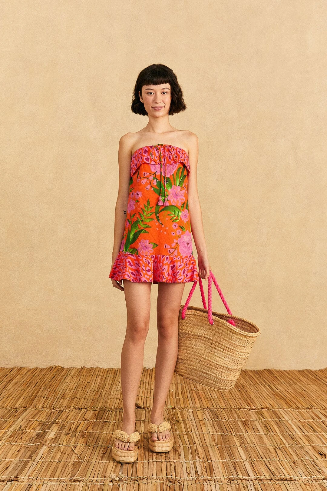 Farm Rio Romantic Garden & Leopard Pop Short Cover-Up 3 Farm Rio Romantic Garden & Leopard Pop Short Cover-Up