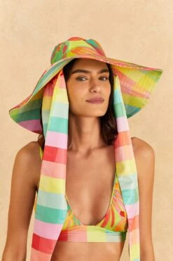 Farm Rio Lime Painted Birds Hat