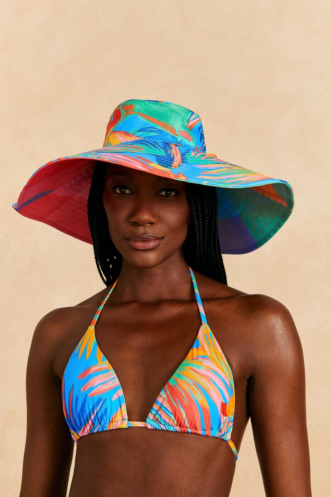 Farm Rio Blue Painted Birds Hat 2 Farm Rio Blue Painted Birds Hat