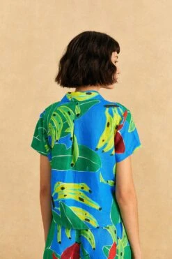 Farm Rio Blue Banana Leaves Shirt 11 Farm Rio Blue Banana Leaves Shirt -Farm Rio 310901 04