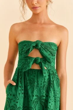 Farm Rio Green Coconut Tree Richelieu Midi Dress 10 Farm Rio Green Coconut Tree Richelieu Midi Dress -Farm Rio 311340 03