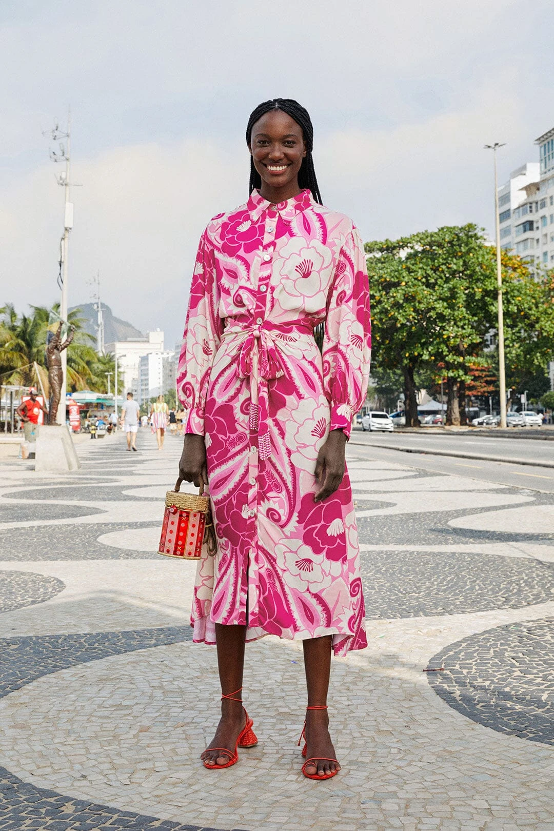 Farm Rio Pink Tropical Groove Midi Dress 3 Farm Rio Pink Tropical Groove Midi Dress