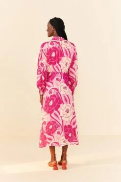 Farm Rio Pink Tropical Groove Midi Dress 11 Farm Rio Pink Tropical Groove Midi Dress -Farm Rio 311372 03