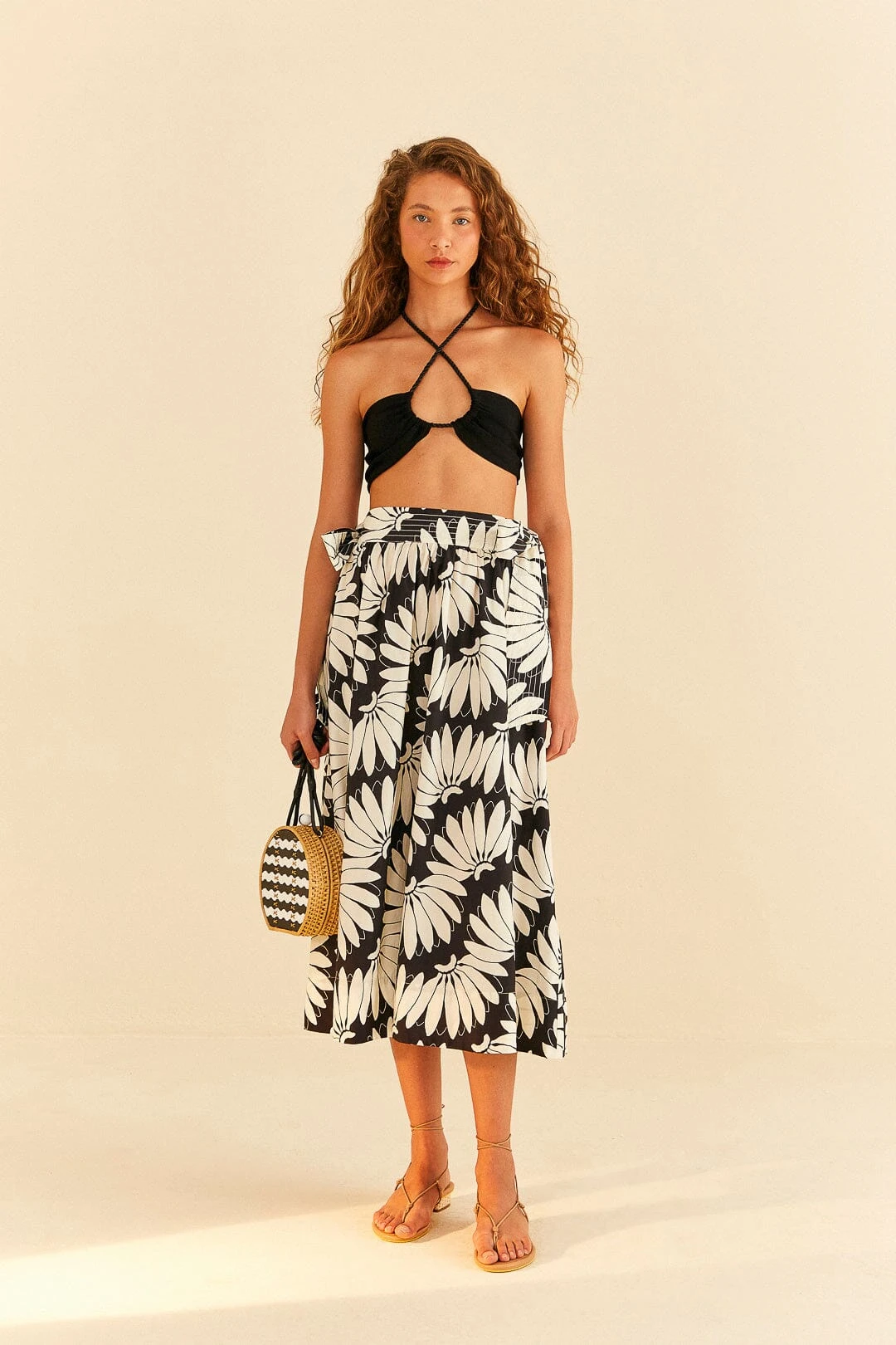 Farm Rio Black Copacabana Bow Midi Skirt 3 Farm Rio Black Copacabana Bow Midi Skirt