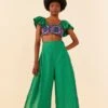 Farm Rio Embroided Green Pants 1 Farm Rio Embroided Green Pants -Farm Rio 311436 01