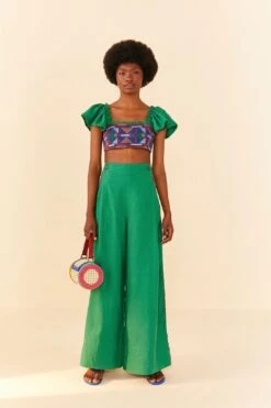 Farm Rio Embroided Green Pants 9 Farm Rio Embroided Green Pants -Farm Rio 311436 02