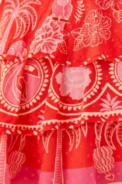 Farm Rio Red Summer Sunrise Mini Skirt 12 Farm Rio Red Summer Sunrise Mini Skirt -Farm Rio 311481 05