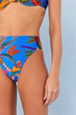 Farm Rio Blue Macaw Party High Waisted Bikini Bottom 9 Farm Rio Blue Macaw Party High Waisted Bikini Bottom -Farm Rio 311540 03