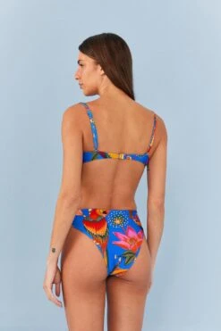 Farm Rio Blue Macaw Party High Waisted Bikini Bottom 10 Farm Rio Blue Macaw Party High Waisted Bikini Bottom -Farm Rio 311540 04