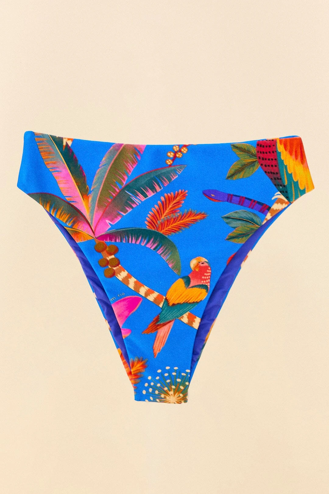 Farm Rio Blue Macaw Party High Waisted Bikini Bottom 7 Farm Rio Blue Macaw Party High Waisted Bikini Bottom - Image 5