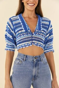 Farm Rio Multi Stitches Crochet Collar Blouse 10 Farm Rio Multi Stitches Crochet Collar Blouse -Farm Rio 311558 03