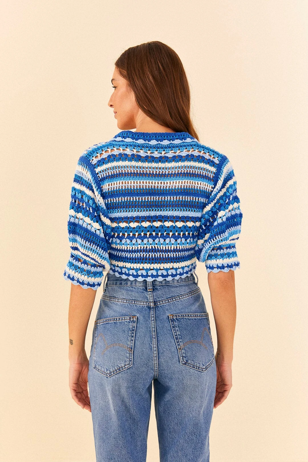 Farm Rio Multi Stitches Crochet Collar Blouse 6 Farm Rio Multi Stitches Crochet Collar Blouse - Image 4