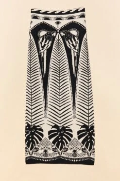 Farm Rio Black Macaw Elegance Knit Skirt -Farm Rio 311568 05