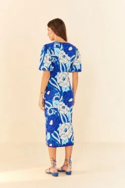 Farm Rio Blue Tropical Groove Knit Midi Dress 10 Farm Rio Blue Tropical Groove Knit Midi Dress -Farm Rio 311574 03