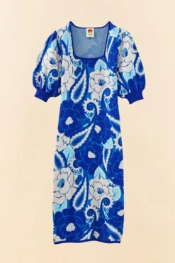 Farm Rio Blue Tropical Groove Knit Midi Dress 13 Farm Rio Blue Tropical Groove Knit Midi Dress -Farm Rio 311574 06