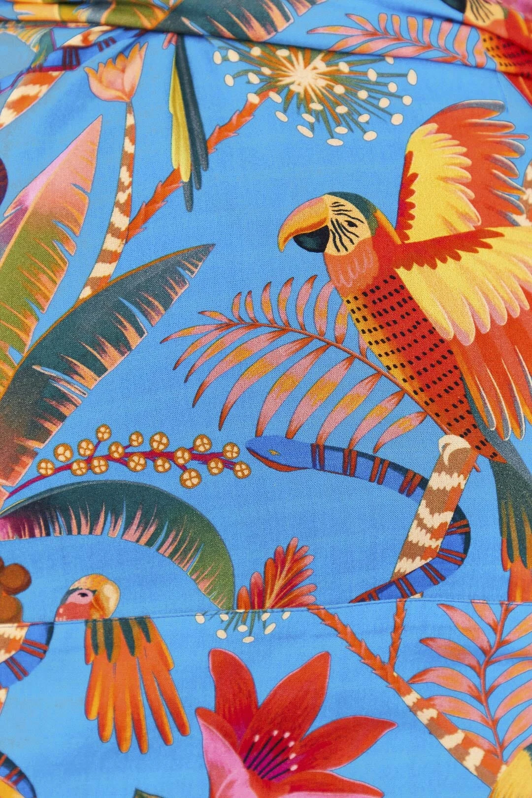 Farm Rio Blue Macaw Party Cover Up Skirt 8 Farm Rio Blue Macaw Party Cover Up Skirt - Image 6