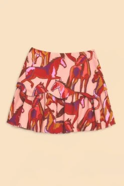 Farm Rio Rose Wild Horses Tiered Mini Skirt 13 Farm Rio Rose Wild Horses Tiered Mini Skirt -Farm Rio 311997 06