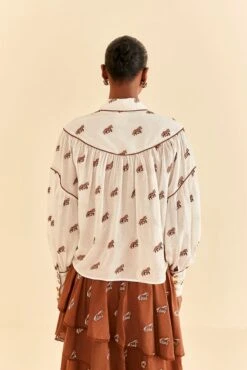 Farm Rio Off-White Embroidered Horses Blouse 12 Farm Rio Off-White Embroidered Horses Blouse -Farm Rio 312012 05
