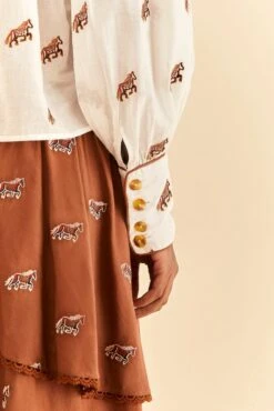 Farm Rio Off-White Embroidered Horses Blouse 13 Farm Rio Off-White Embroidered Horses Blouse -Farm Rio 312012 06