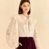 Farm Rio Off-White Richelieu Big Collar Blouse 1 Farm Rio Off-White Richelieu Big Collar Blouse -Farm Rio 312044 01
