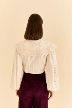 Farm Rio Off-White Richelieu Big Collar Blouse 11 Farm Rio Off-White Richelieu Big Collar Blouse -Farm Rio 312044 04