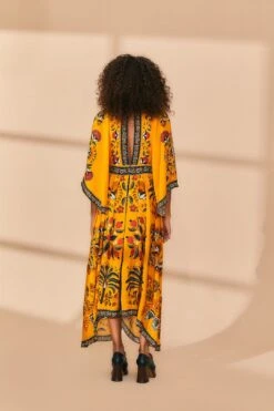 Farm Rio Yellow Tropical Tapestry Kaftan Dress 11 Farm Rio Yellow Tropical Tapestry Kaftan Dress -Farm Rio 312047 04