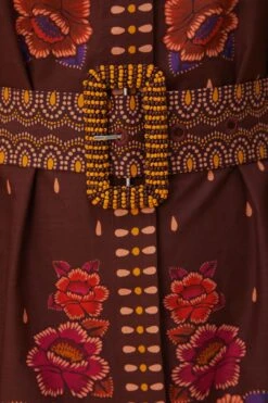 Farm Rio Brown Bright Flora Short Sleeve Mini Dress 11 Farm Rio Brown Bright Flora Short Sleeve Mini Dress -Farm Rio 312050 06