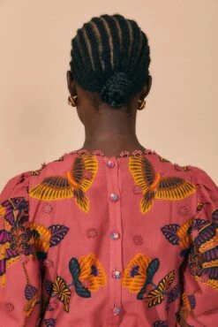 Farm Rio Blush Living Bloom Short Sleeve Mini Dress -Farm Rio 312186 04