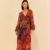 Farm Rio Vintage Wave Long Sleeve Maxi Dress -Farm Rio 312218 01